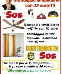 Montaggio lampadario applique Monteverde Roma