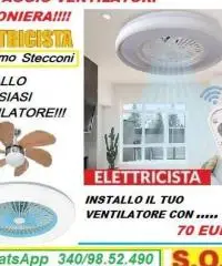 Montaggio ventilatore a soffitto su tutta Roma