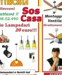 Montaggio ventilatore a soffitto con luce Roma