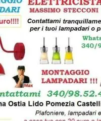 Montaggio lampadario Roma Appio latino