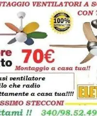 Montaggio ventilatore a soffitto Roma Tiburtina