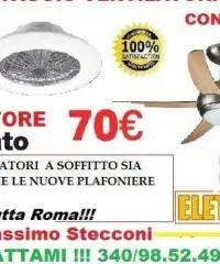 Ventilatore a soffitto Roma montaggio 70 euro