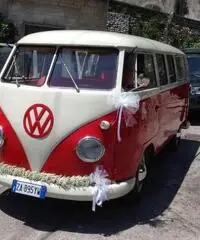 Pulmino Volkswagen rosso blu T1 noleggio salerno matrimonio