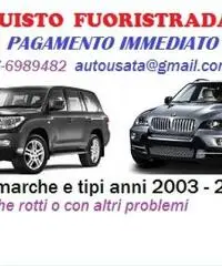 Acquisto monovolumi  fuoristrada usati,anche rotti incidentati, pagamento immediato Acquisto monovolumi  fuoristrada usati,anche rotti incidentati, pagamento immediato