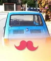 Fiat 126 color puffo anni 70 d' epoca marciante Fiat 126 color puffo anni 70 d' epoca marciante