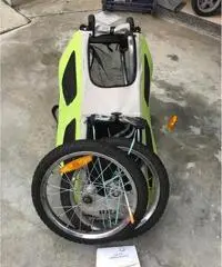 Rimorchio passeggino bici per cagnolino