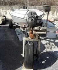 Barca 4,5 metri con carrello in acciaio