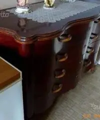 CASSETTIERA anni 40 - 50, legno ciliegio maniglie - Bergamo