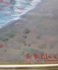 Piccolo quadro impressionista rappresentante un lido della c - Napoli