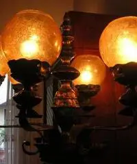 Lampada da terra ferro battuto e vetro di Murano - Brescia