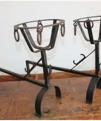Coppia alari Toscani epoca 700 ferro battuto. Antico Antiqu - Viterbo