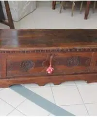 Cassapanca noce toscana XVII sec restaurata spettacolare C - Viterbo